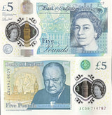 Great Britain 5 Pounds 2015 England QE II Polymer QUEEN P 394 UNC