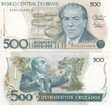Brazil 500 Cruzados ND 1986-1988 P 212 c UNC