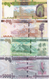 Guinea Set 4 PCS 500 1000 2000 5000 Francs 2018 - 2021 P 48 48Aa 49 52 UNC