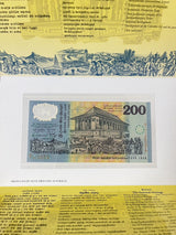 Sri Lanka 200 Rupees 1998 P 114 a RED Serial Polymer UNC With Folder