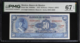 Mexico 50 Pesos 1972 P 49 u Superb Gem UNC PMG 67 EPQ Printer ABNC