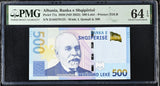 Albania 500 Leke 2020 P 77 a Choice UNC PMG 64 EPQ ,Printer TDLR