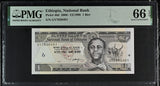 Ethiopia 1 Birr 2006 P 46 d Gem UNC PMG 66 EPQ