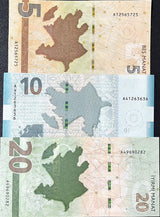 Azerbaijan Set 3 Pcs 5 10 20  Manat ND Random Year P 33 39 41 UNC