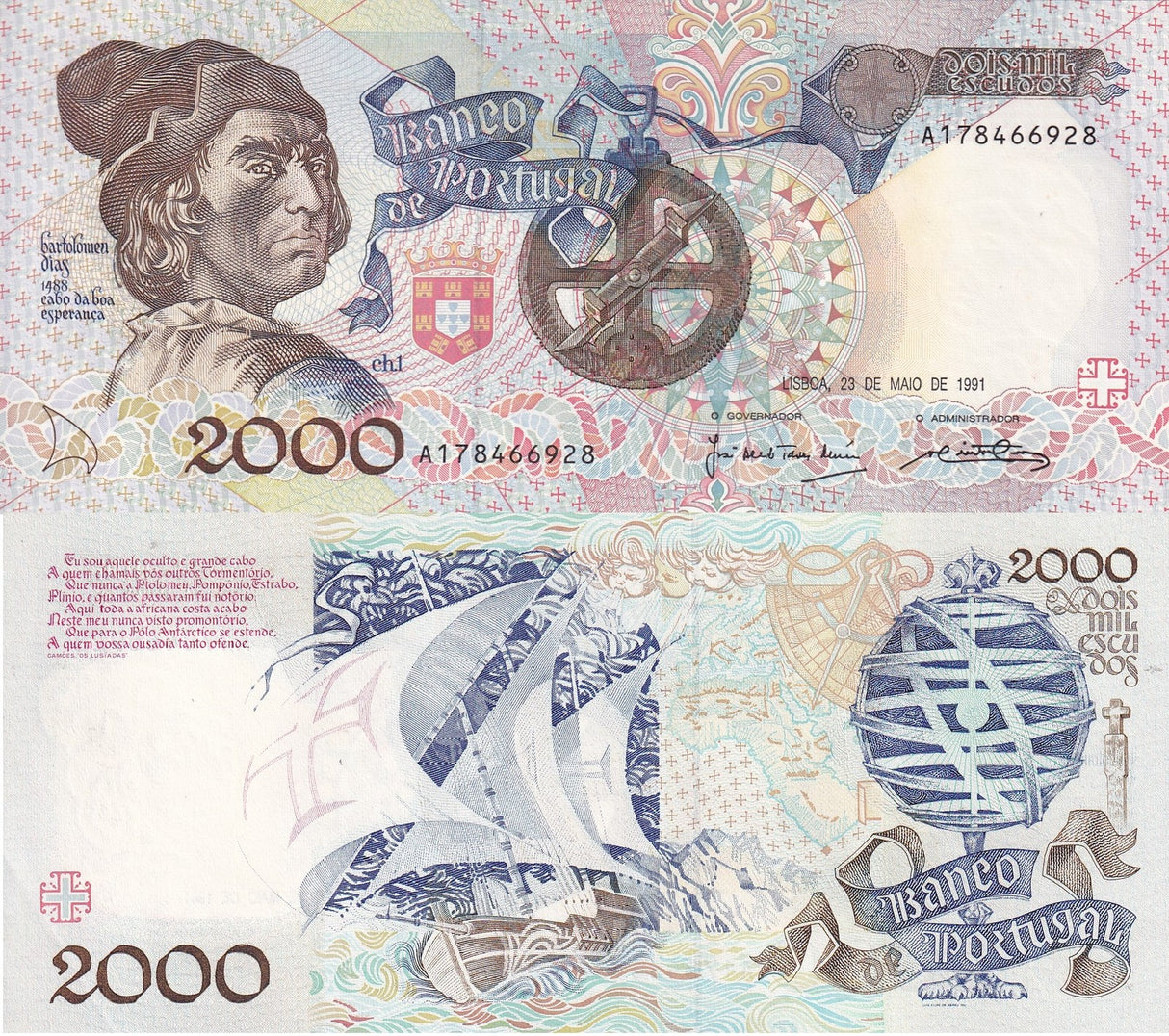 Portugal 2000 Escudos 1991 P 186 a AUnc