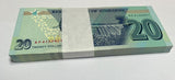 Zimbabwe 20 Dollars 2020 P 104 UNC LOT 100 PCS 1 BUNDLE