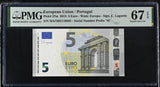 Euro 5 Euro Portugal 2013 P 27 m Superb Gem UNC PMG 67 EPQ