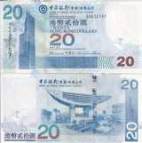 Hong kong 20 Dollars 2008 P 335 e BOC UNC