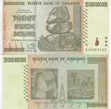 Zimbabwe 20 Billion Dollars 2008 P 86 AA Prefix UNC , Aloe excelsa