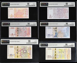 Bulgaria Set 6; 1 -20 50 Leva 1999-20 P114-P 119 Superb Gem UNC PMG 66 67 EPQ