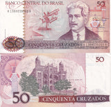 Brazil 50 Cruzeiros ND 1986-1988 P 210 UNC