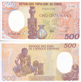 Congo 500 Francs 1990 P 8 c UNC
