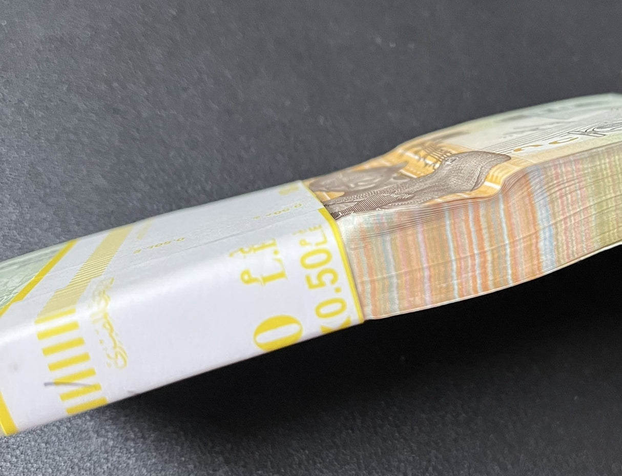 Egypt 50 Piastre Mixed Year P 70 AUnc LOT 100 PCS 1 Bundle