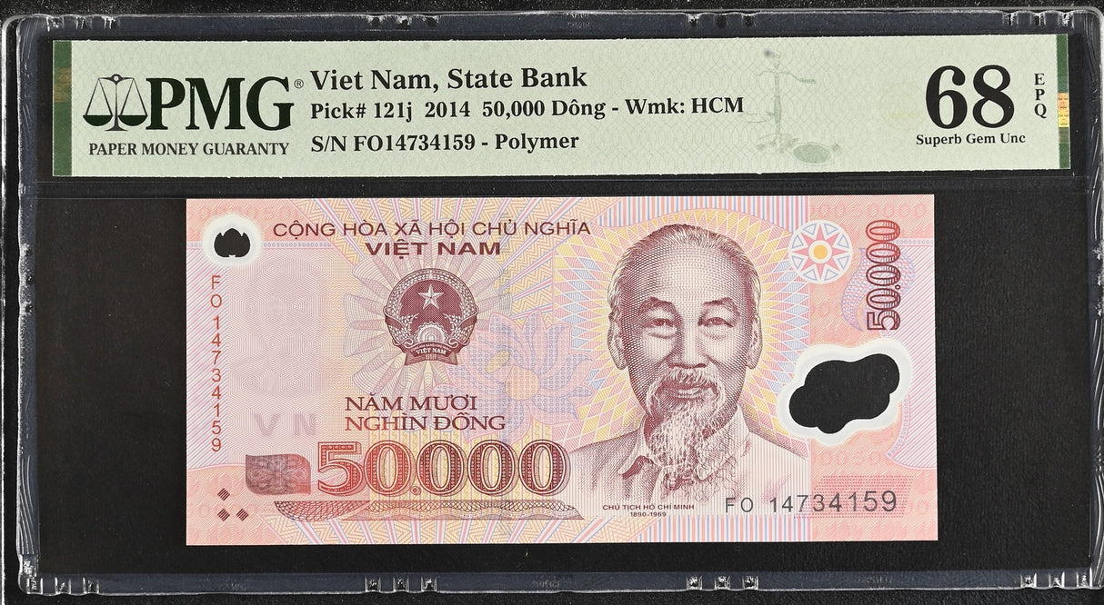 Vietnam 50000 Dong 2014 P 121 j Polymer Superb Gem UNC PMG 68 EPQ