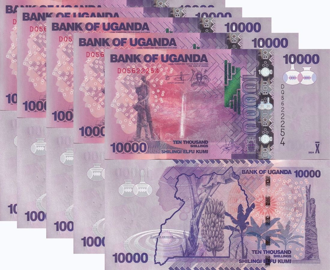 Uganda 10000 Shillings 2024 P 52 LOT 5 UNC