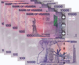 Uganda 10000 Shillings 2024 P 52 LOT 5 UNC