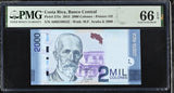 Costa Rica 2000 Colones 2015 P 275 c Gem UNC PMG 66 EPQ
