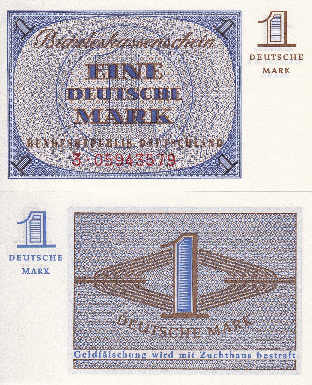 Germany Federal Republic 1 Deutsche Mark ND 1967 P 28 UNC , Small size