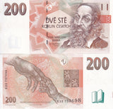 Czech Republic 200 Korun 1998 P 19 c SERIES E UNC