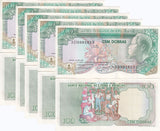 St. Thomas & Prince 100 Dobras 1989 P 60 UNC LOT 5 Pcs