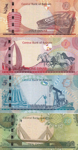 Bahrain Set 4 UNC 1/2 1 5 10 Dinars 2006 ND 2008 P 25 26 27 28 VIP Tower ,Manama