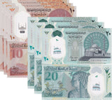 Egypt SET 2 x Lot 3 = 6 UNC 10 20 Pounds Polymer Mixed Dates P 81 82