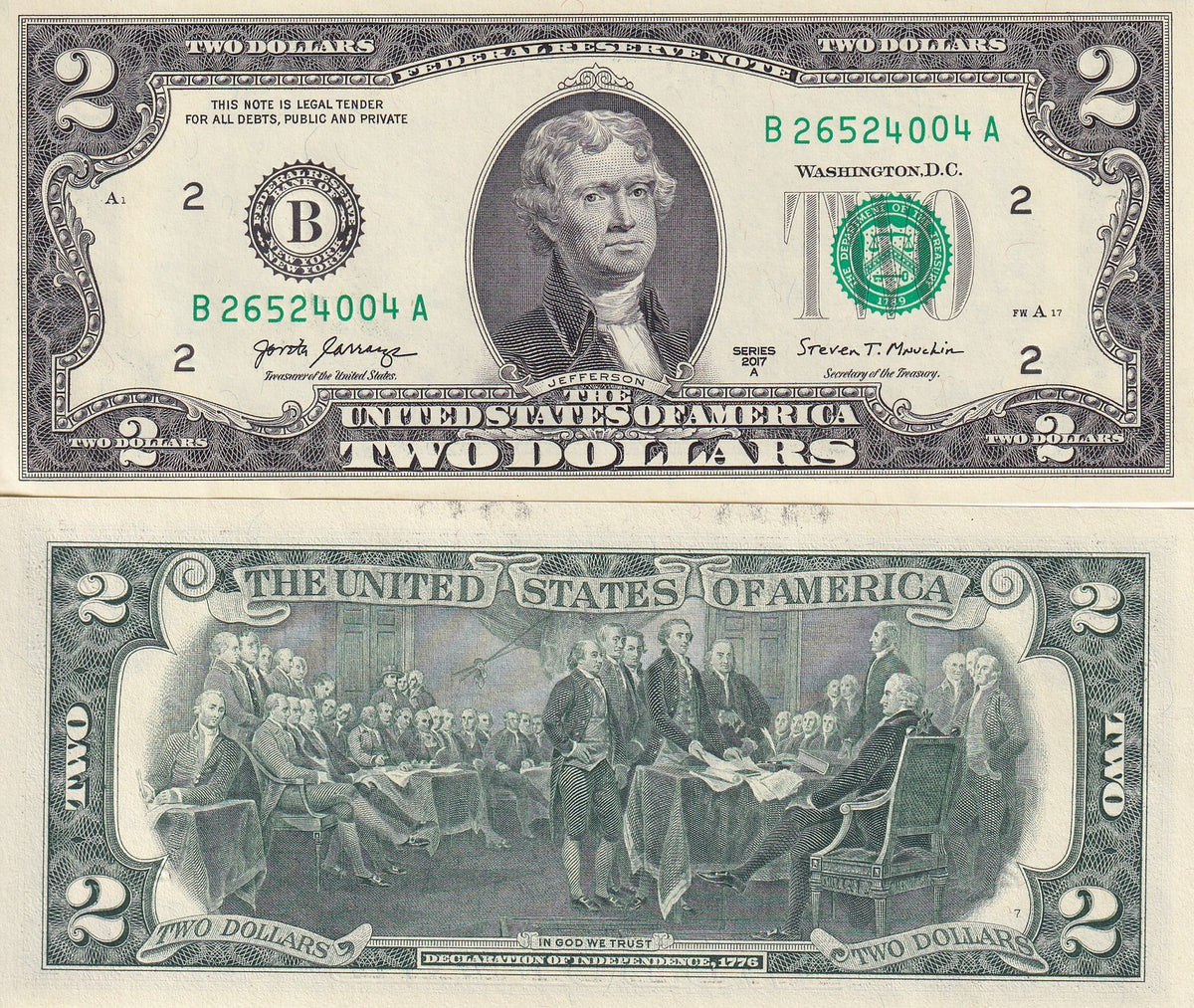 United States 2 Dollars Usa 2017A P 545 B New York AUnc, AU