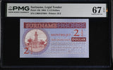 Suriname 2 1/2 Dollars 2004 P 156 Superb Gem UNC PMG 67 EPQ , Printer JEZ