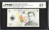 Romania 20 Lei 2023 P 119Ab Polymer Superb Gem UNC PMG 67 EPQ
