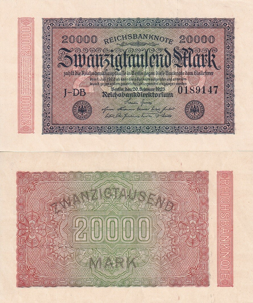 Germany 20000 Mark 1923 P 85 b XF/AU