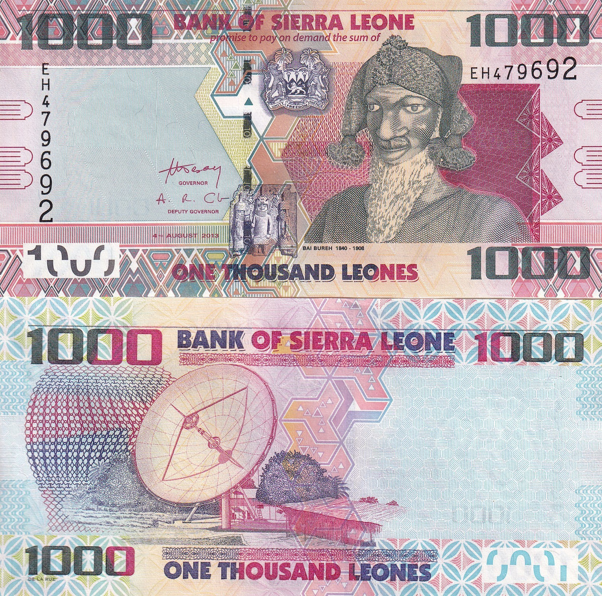 Sierra Leone 1000 Leones 2013 P 30 b UNC, Bai Bureh, Satellite dish