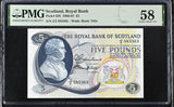 Scotland 5 Pounds 1966 P 328 Choice About UNC PMG 58