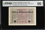 Germany 50 Millionen Mark 1923 P 109 b Gem UNC PMG 66 EPQ