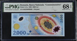 Romania 2000 Lei 1999 P 111 a Polymer Comm # 9966 Superb Gem UNC PMG 68 EPQ
