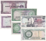 Mozambique Set 3 AU-UNC 50 100 500 Escudos 1976 P 116 117 118