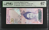 Venezuela 20 Bolivares 2011 P 91 e Superb Gem UNC PMG 67 EPQ
