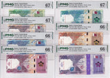 Qatar Set 7; 1-200 500 Riyals 2020-2022 P 32 33 34- 38 Superb UNC PMG 66 67 EPQ