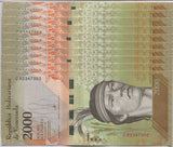 Venezuela 2000 Bolivares 2016 P 96 OWL UNC Lot 10 Pcs