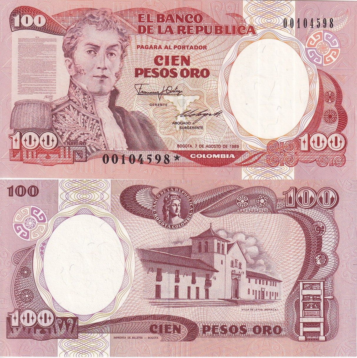 Colombia 100 Pesos 1989 P 426* Replacement UNC