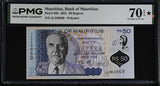 Mauritius 50 Rupees 2021 P 65 b Polymer Superb Gem UNC PMG 70 EPQ Extra Star