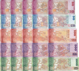 Sri Lanka Set 5 x 5 Sets = 25 UNC 20 50 100 500 1000 Rupees 2022-2024