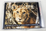 World Collectible Wildlife Set 50 Piece Collection of World Stamps