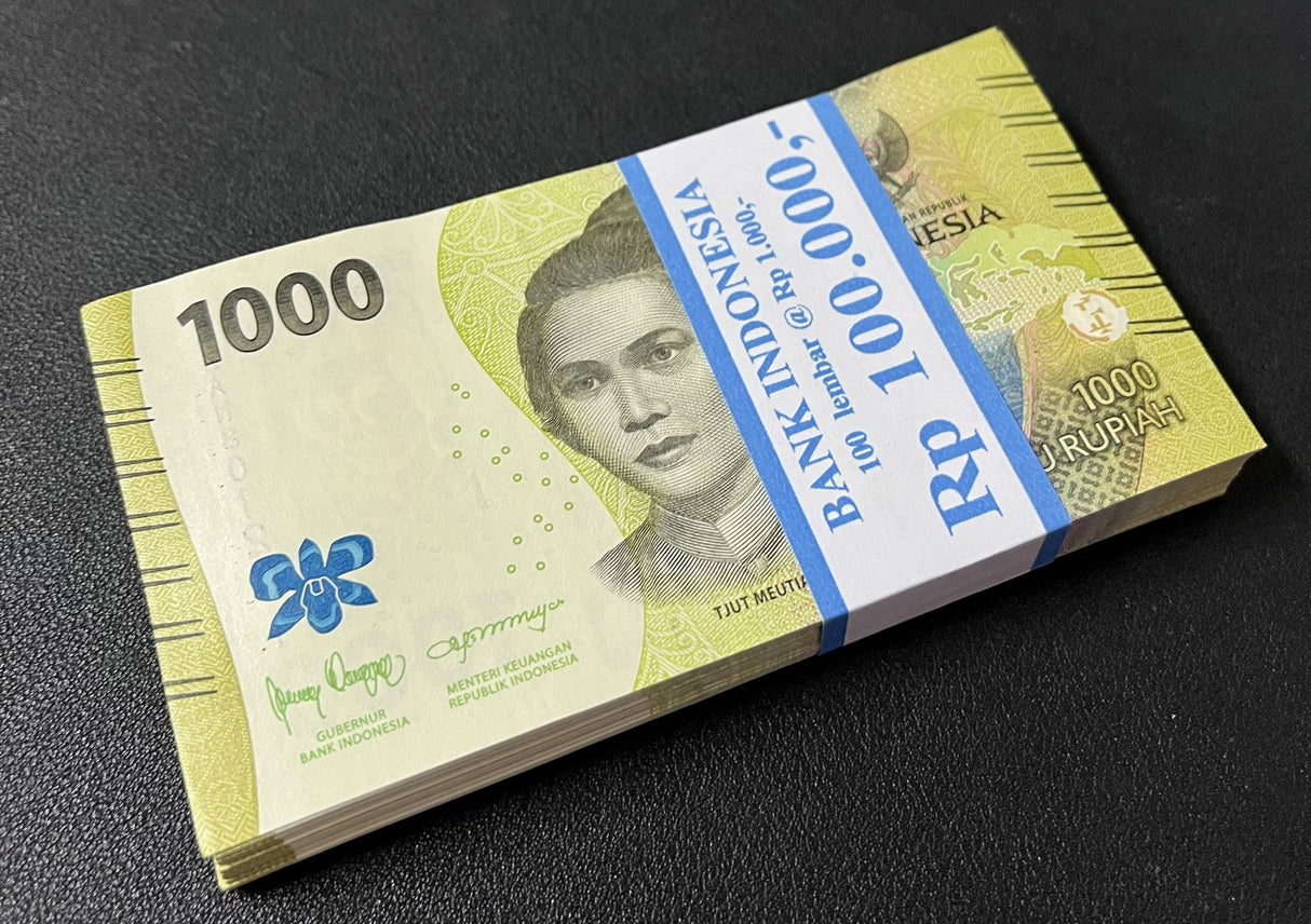 Indonesia 1000 Rupiah 2022/2024 P 162 UNC Lot 100 Pcs 1 Bundle