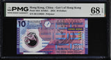 Hong Kong 10 Dollars 2024 P 401 f Superb Gem UNC PMG 68 EPQ