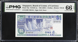 Singapore 1 Dollar ND 1987 P 18 a Gem UNC PMG 66 EPQ