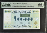 Lebanon 100000 Livres 1995 P 74 Gem UNC PMG 66 EPQ