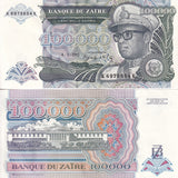 Zaire 100000 Zaires 1992 P 41 AUnc
