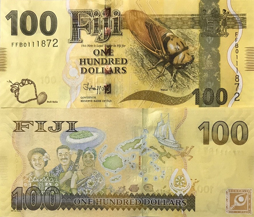 Fiji 100 Dollars ND 2022 New Sign P 119 b UNC