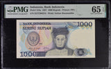 Indonesia 1000 Rupiah 1987 P 124 a Gem UNC PMG 65 EPQ