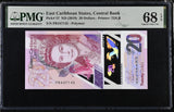 East Caribbean 20 Dollars ND 2019 P 57 Polymer Superb Gem UNC PMG 68 EPQ